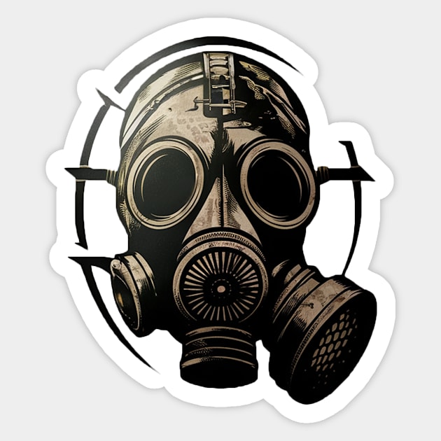 Steam Punk Gas Mask Sticker by Infinite Legacy Designs